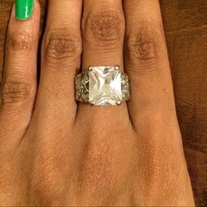 Faux crystal ring.